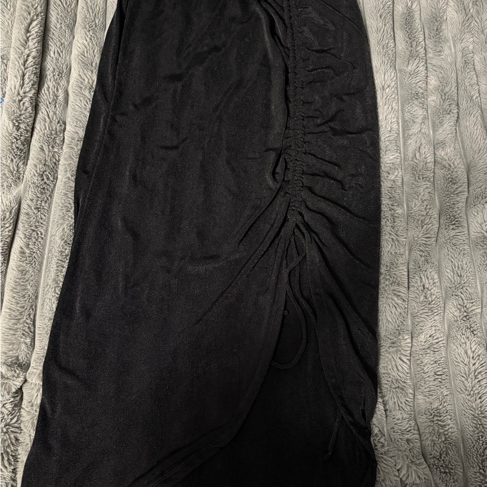 JLUXLABEL Black Ruched Pencil Skirt